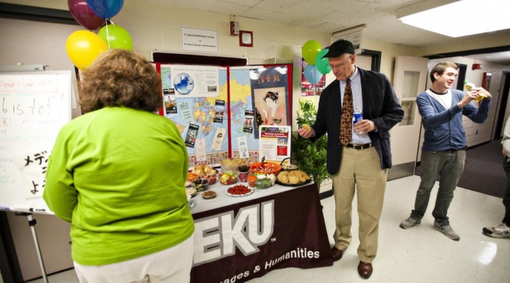 Faculty and Staff attend the grand re-opening of the LCUH Media Lab